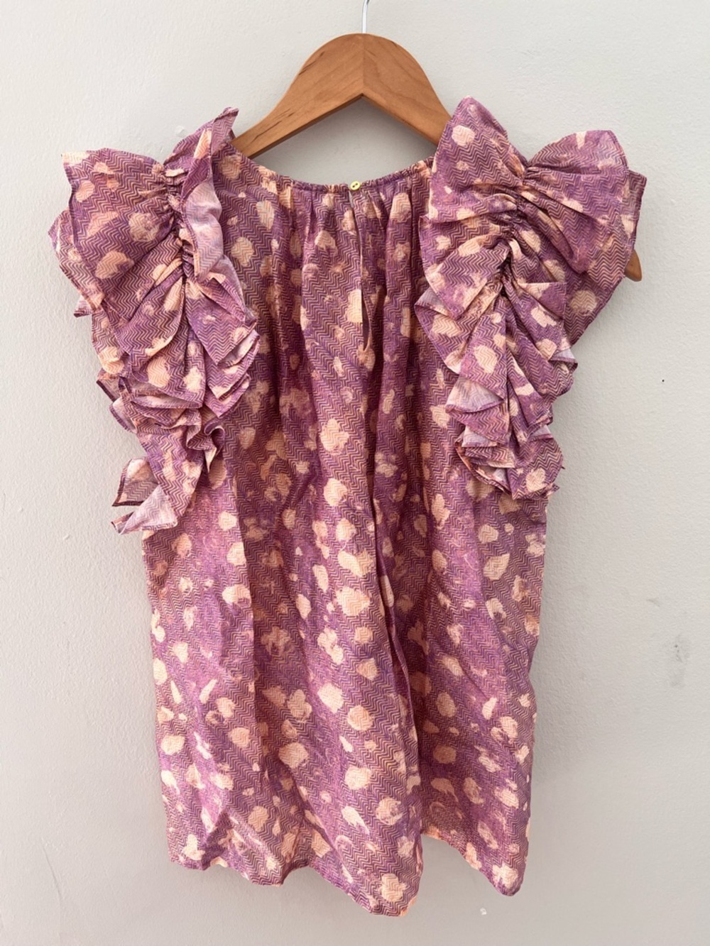 NWT Ulla Johnson Lavender Dot Print Manon Silk Top  Blouse Size 6 Short Sleeve. - Picture 7 of 12